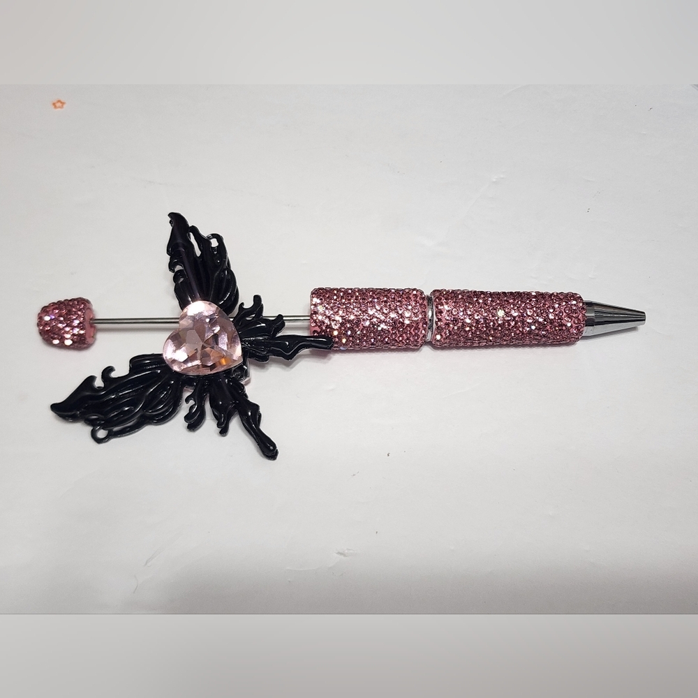 Rhinestone Pen Fancy Bead Combo Butterfly 2Pc Beadable Pen Beads‎ Beaded